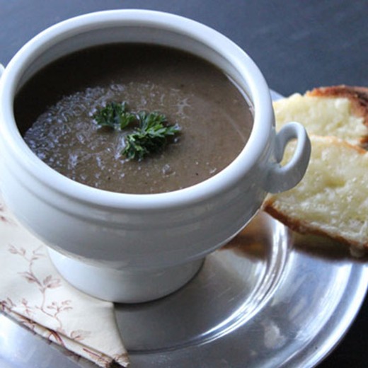 Puree of Four Onion Soup with Gruyere Toast