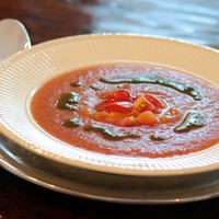 Heirloom Tomato Gazpacho with Basil Oil