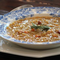 Yellow Split Pea Soup with Pancetta & Rosemary