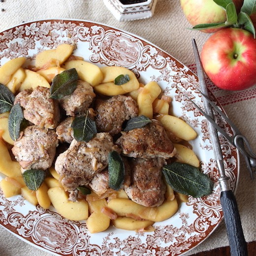 Pork Medallions with Apple, Shallot & Crispy Sage